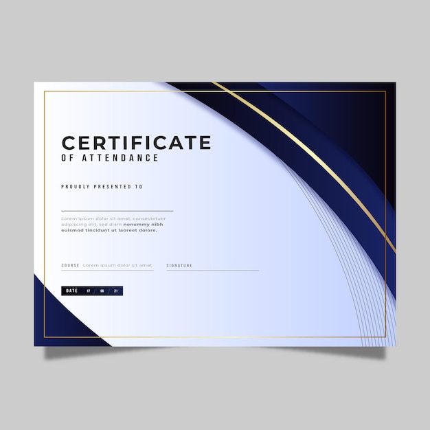 Gradient elegant certificate template