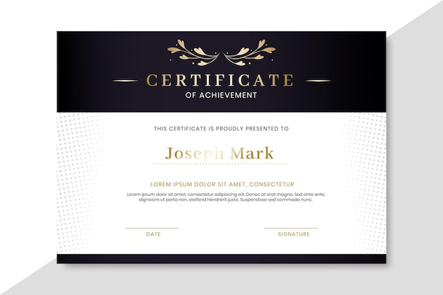 Gradient elegant certificate template