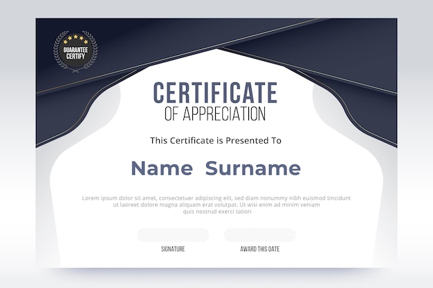 Free vector gradient elegant certificate template