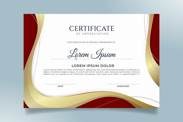 Gradient elegant certificate template