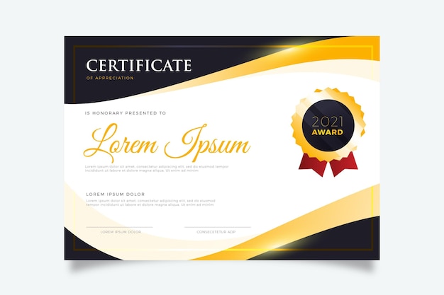 Gradient elegant certificate template