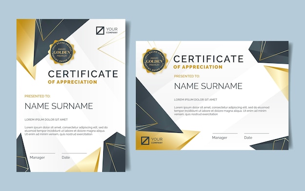 Gradient elegant certificate template