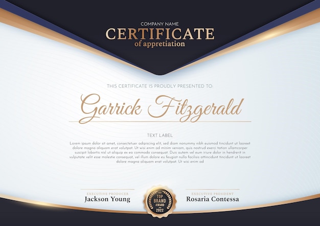 Gradient elegant certificate template