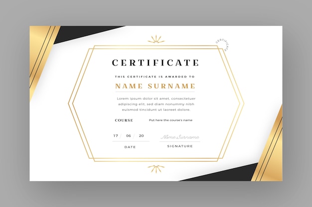 Vettore gratuito certificato elegante sfumato