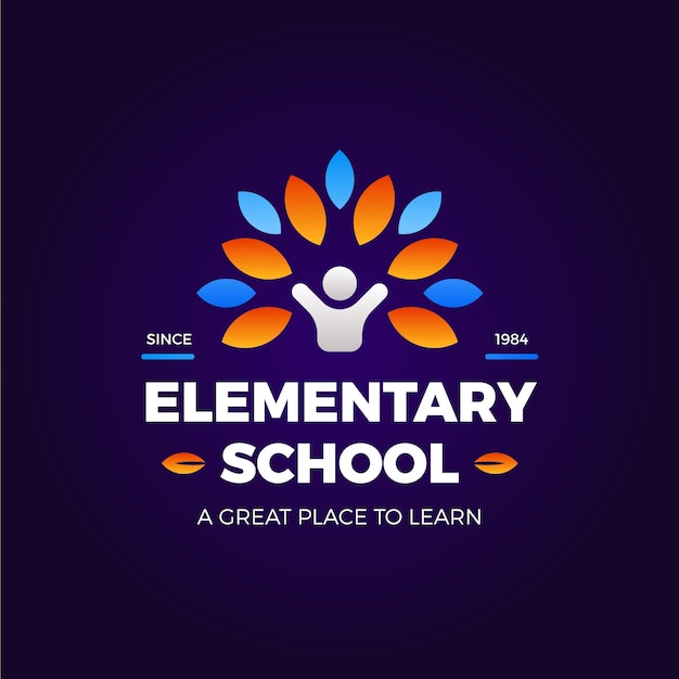 Free vector gradient elementary school logo design