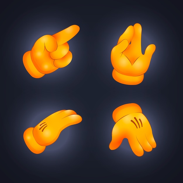 Collezione di mani emoji sfumate