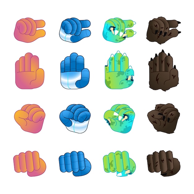 Free vector gradient emoji hands element