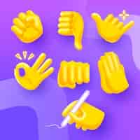 Free vector gradient emoji hands elements