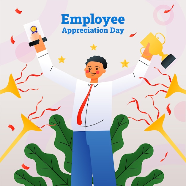 Free vector gradient employee appreciation day illustration