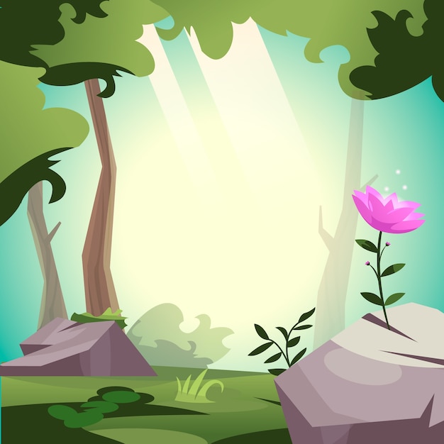 Free vector gradient enchanted forest frame