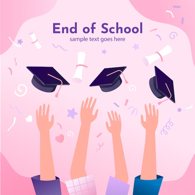 Бесплатное векторное изображение Градиент конца школы иллюстрации