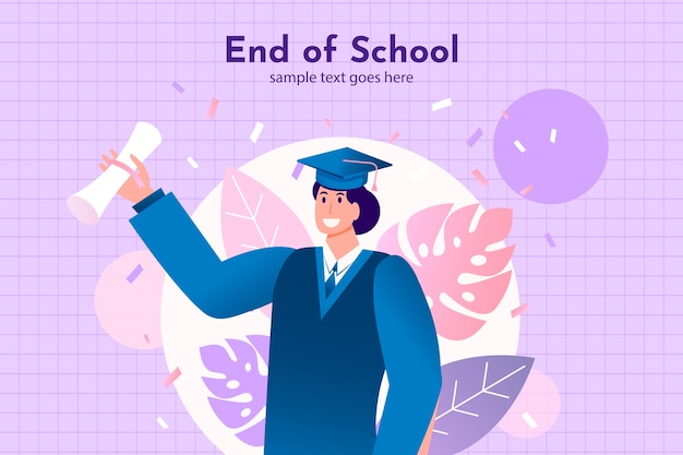 Free vector gradient end of school background