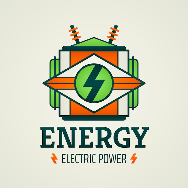 Vettore gratuito modello di progettazione del logo di energia gradiente