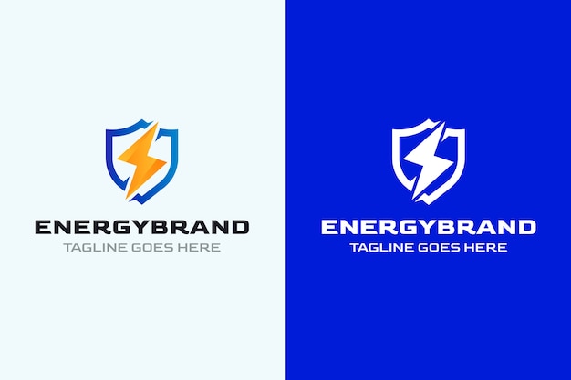 Vettore gratuito modello di progettazione del logo di energia gradiente