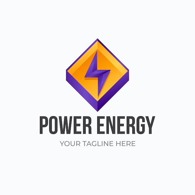 Vettore gratuito design del logo dell'energia gradiente