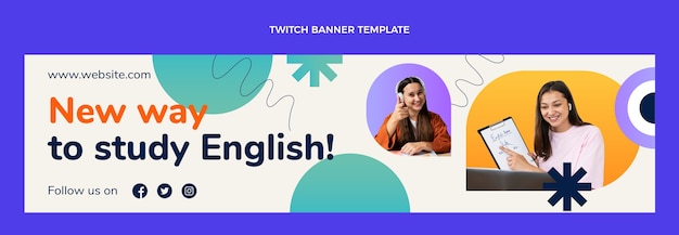 Free vector gradient english lessons template