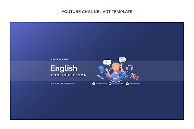 그라데이션 영어 수업 유튜브 채널 아트