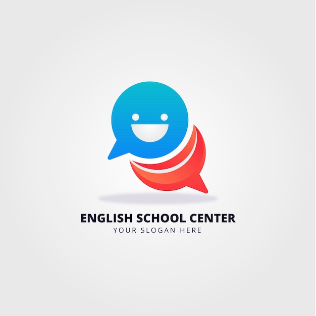 Free vector gradient english school logo design