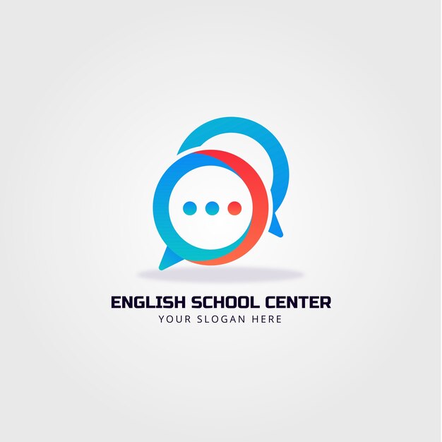 Градиентный дизайн логотипа английской школы