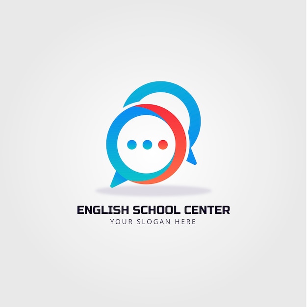 Gradient english school logo design