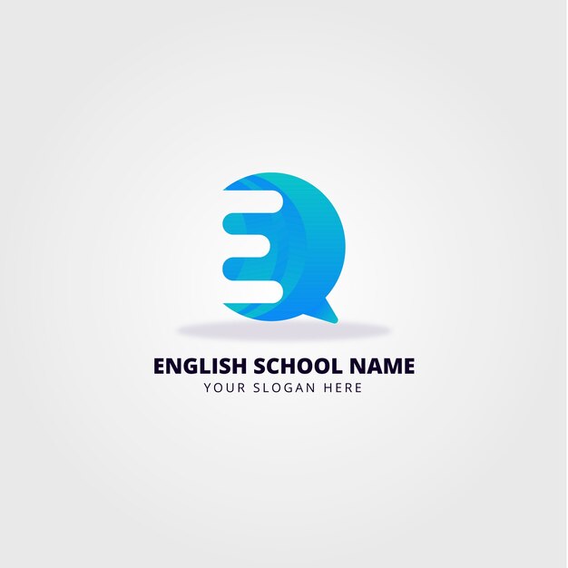 Gradient english school logo design