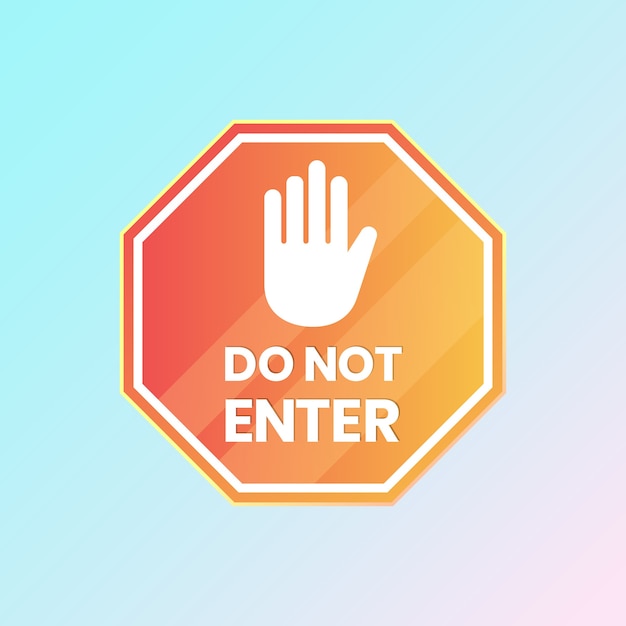 Gradient do not enter sign  design