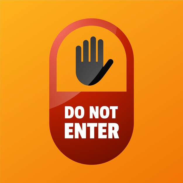 gradient do not enter sign design