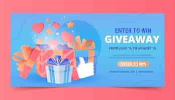 Free vector gradient enter to win horizontal banner