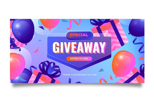 Gradient enter to win horizontal banner