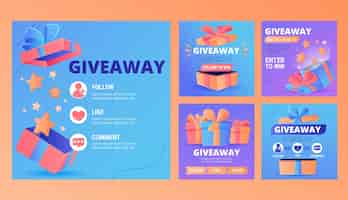 Free vector gradient enter to win instagram post