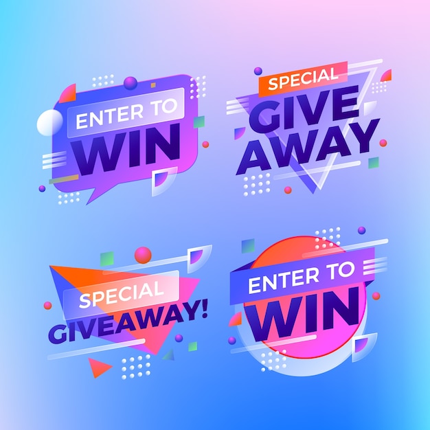 Free vector gradient enter to win label design