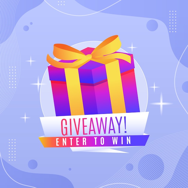 Gradient enter to win label