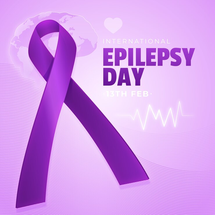 Free Vector gradient epilepsy day illustration with ribbon