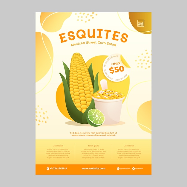 그라디언트 esquites 포스터 디자인