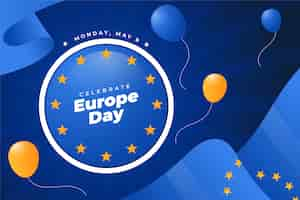 Free vector gradient europe day background