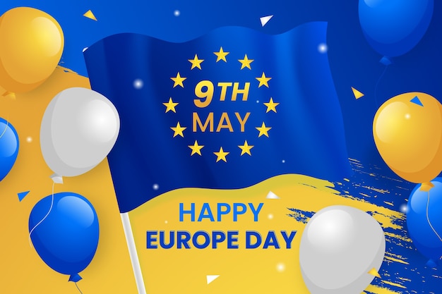 Gradient europe day background