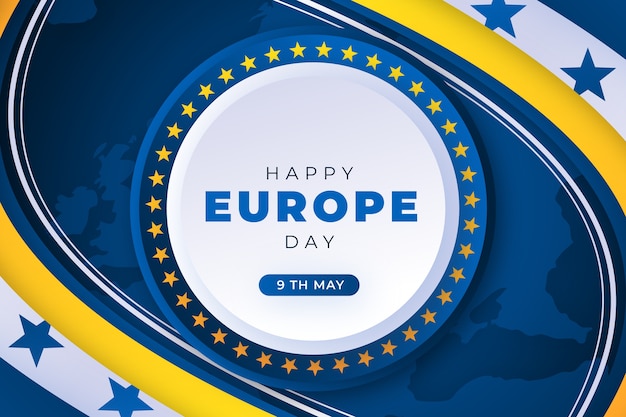 Free vector gradient europe day background