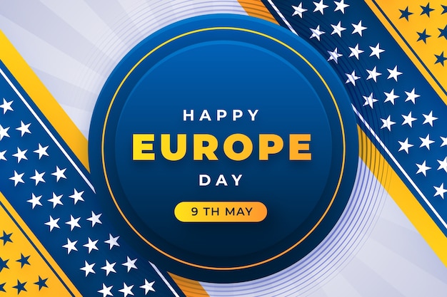 Gradient europe day background