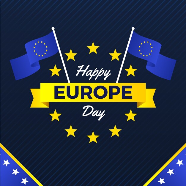 Gradient europe day illustration