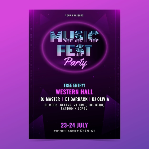 Free vector gradient event poster template