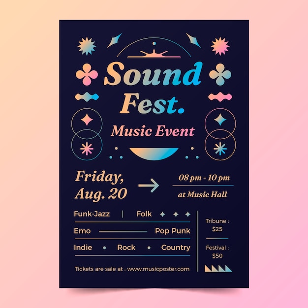 Free vector gradient event poster template