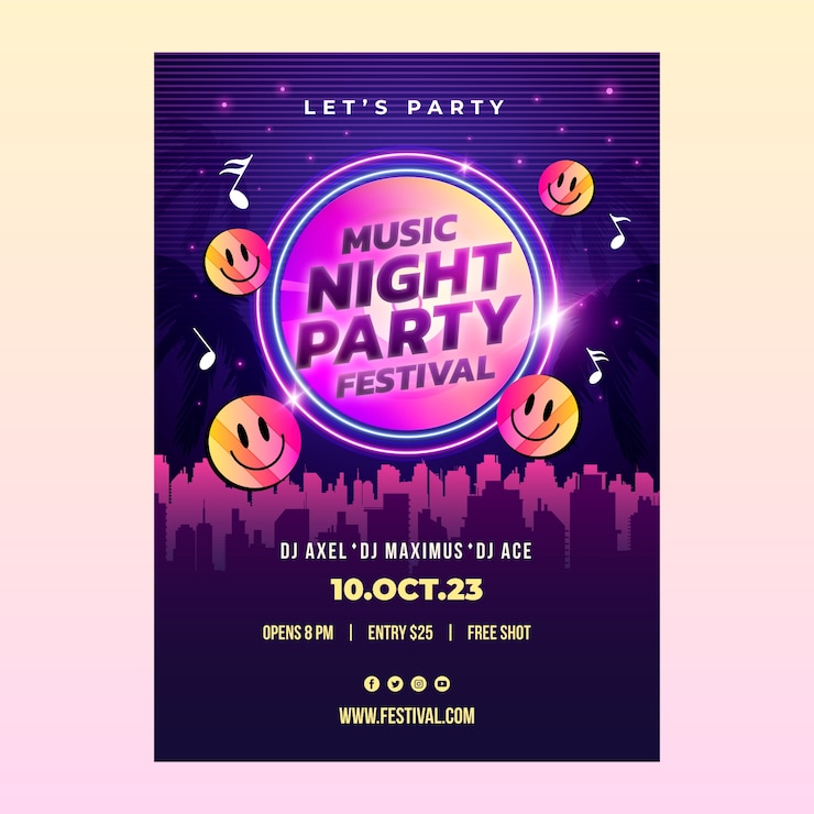 Free Vector gradient event poster template
