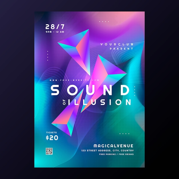 Gradient event vertical poster template