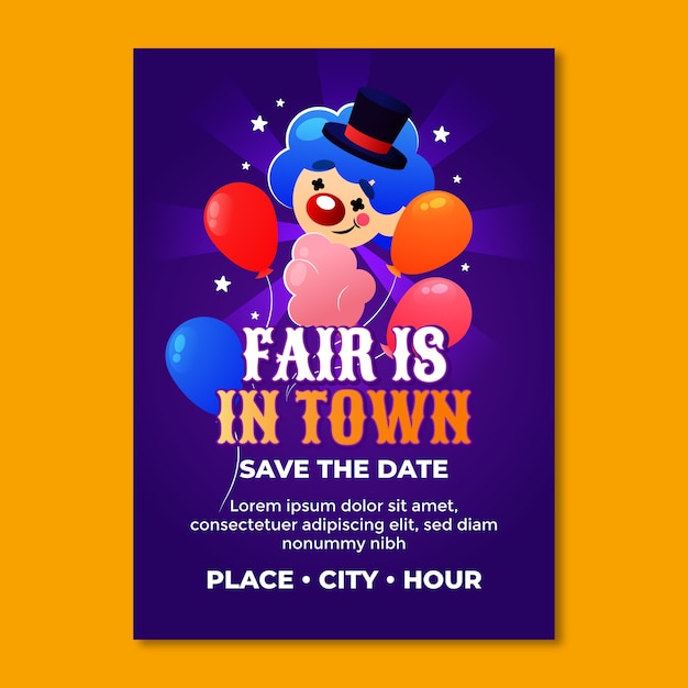 Gradient fair fun invitation template