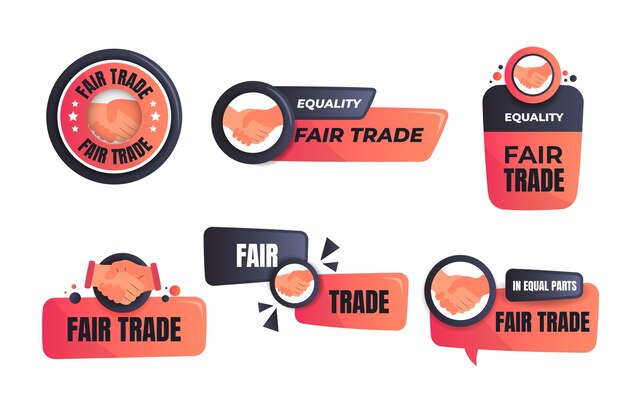 Коллекция этикеток Gradient Fair Trade
