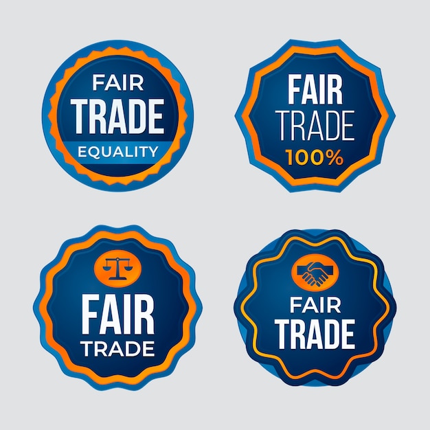 Free vector gradient fair trade label collection