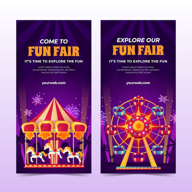 Gradient fair vertical banners set