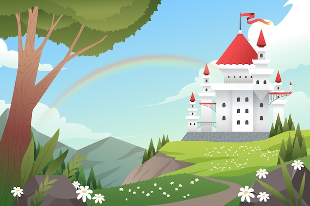 Free vector gradient fairytale background