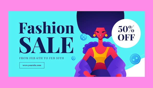 Free vector gradient fashion stylist sale banner template