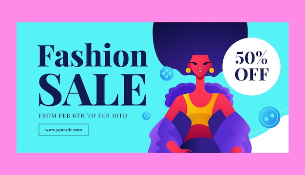 Gradient fashion stylist sale banner template